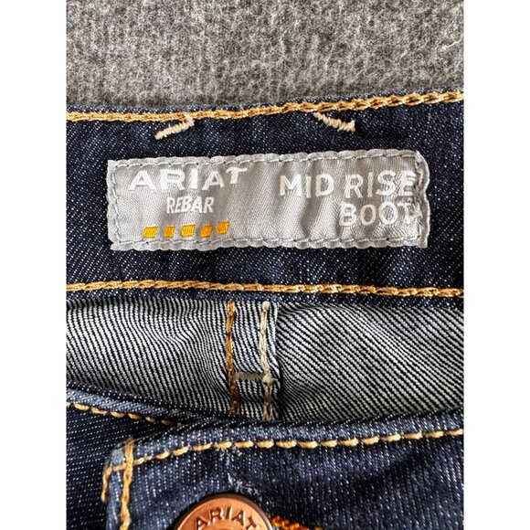 Ariat Rebar Riveter Bootcut Jeans Women's 30S Hallow Mid Rise Stretch Workwear - Picture 3 of 16